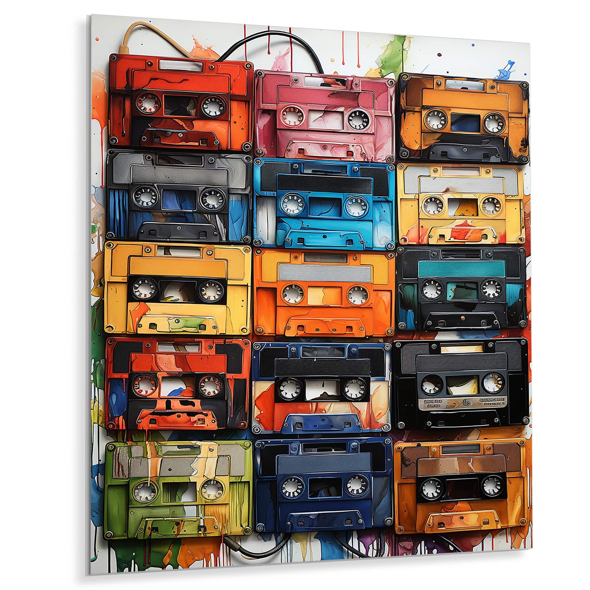 Designart "Cassette Tapes Nostalgic Grooves IV" Cassette Tapes Metal